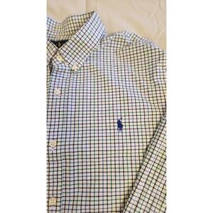 Ralph Lauren Slim Fit Green &  Blue Check  Button-up XL 17.5